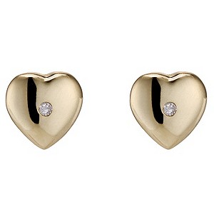 Childrens 9ct Yellow Gold Heart Earrings