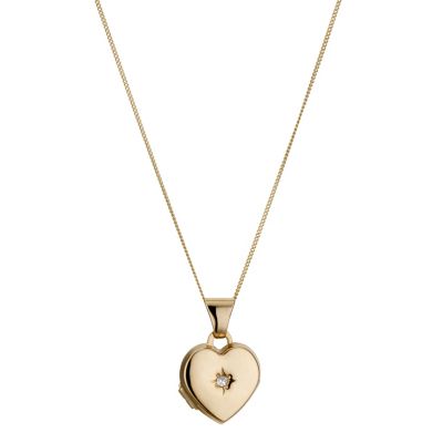 Childrens 9ct Yellow Gold Diamond Locket