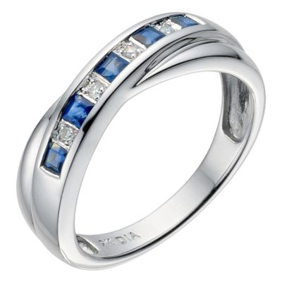 9ct white gold sapphire 