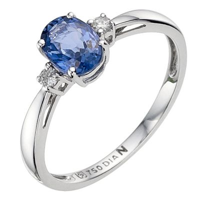 18ct white gold sapphire and diamond ring