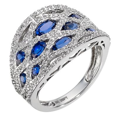 9ct yellow gold created sapphire 