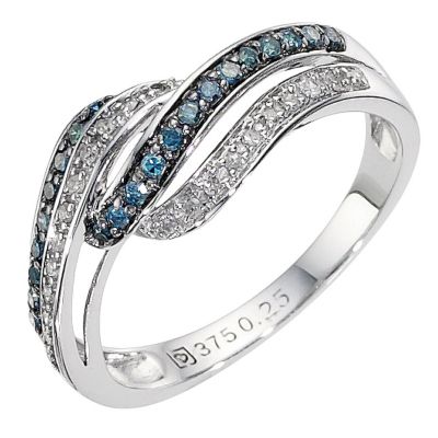 9ct white gold blue 