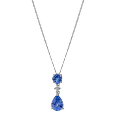 18ct white gold certified  tanzanite pendant - Product number 8928991