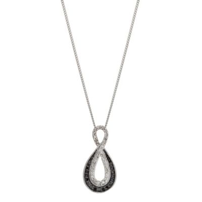 9ct white gold black & white 25pt pear pendant - Product number 8929106