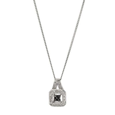 9ct white gold black and white square pendant - Product number 8929130