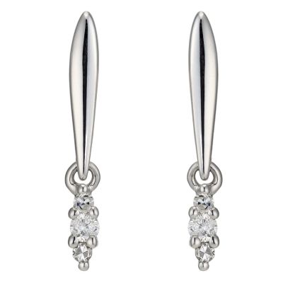 9ct white gold diamond drop earrings - Product number 8930295