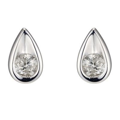 9ct white gold diamond stud earrings - Product number 8930325