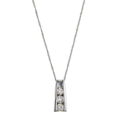 9ct white gold 1/3 carat diamond trilogy pendant - Product number 8930422