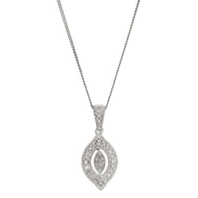 9ct white gold drop pendant necklace - Product number 8930481