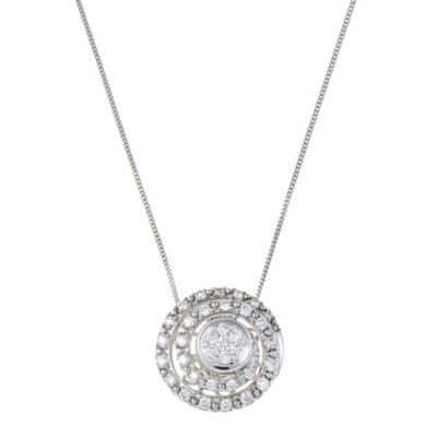 9ct white 0.40 carat slider diamond pendant - Product number 8930503