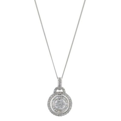 9ct white gold 1/2 carat diamond pendant - Product number 8930619