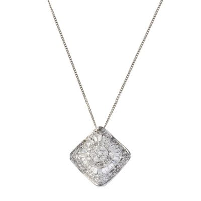 18ct white gold 1/2 carat diamond pendant necklace