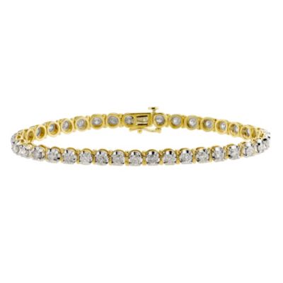18ct yellow gold 4 carat tennis bracelet - Product number 8930635