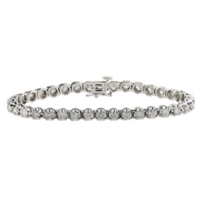 18ct white gold 5 carat diamond tennis bracelet - Product number ...