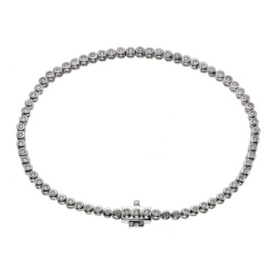 18ct white gold one carat diamond tennis bracelet - Product number 8930708