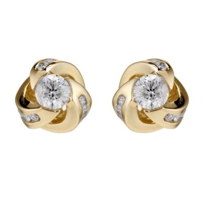 9ct yellow gold 1/2 carat swirl earrings - Product number 8930899