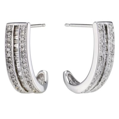 9ct white gold 1/2 carat diamond earrings - Product number 8930929