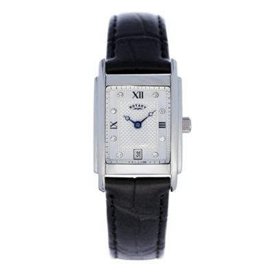 Ladies' Rotary Black Leather Strap Watch - Product number 8931674