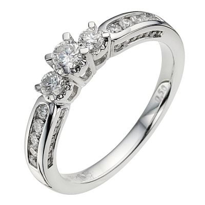 18ct white gold half carat diamond ring