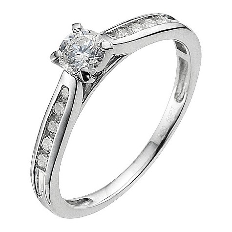 Platinum 0.33 carat diamond ring