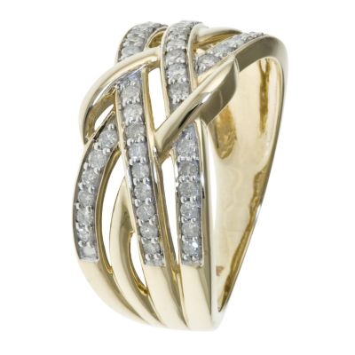 9ct yellow gold 0.33 carat diamond weave band - Product number 8934851