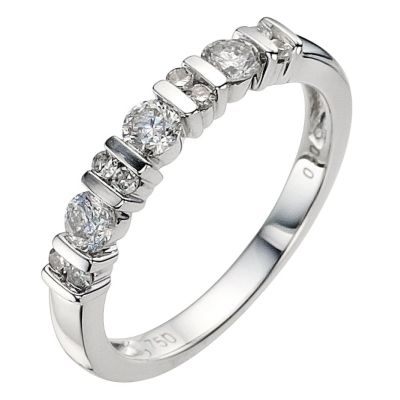 18ct white gold half carat diamond bar set eternity ring