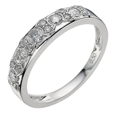 18ct white gold half carat diamond eternity ring