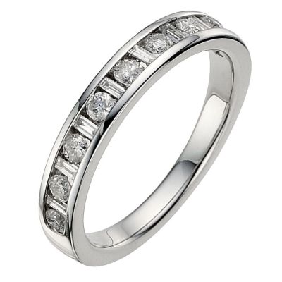 Platinum 1/2 carat diamond channel set eternity ring