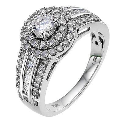 18ct white gold 1 carat diamond bridal set - Product number 8936854