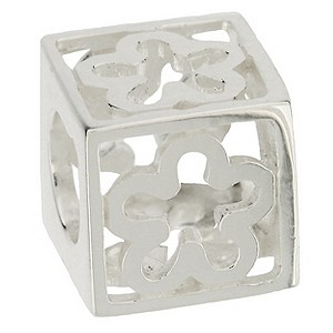 Truth Sterling Silver Flower Cube Bead