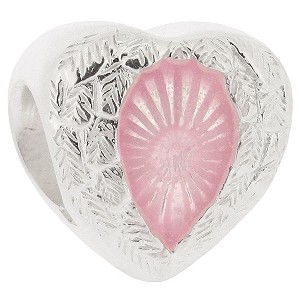 Sterling Silver Pink Heart Bead