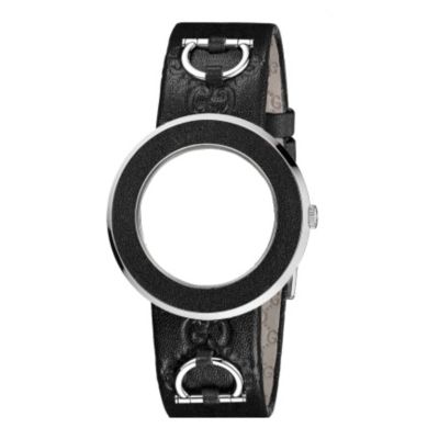 Gucci U-Play medium ladies' interchangeable bezel and black strap - Product number 8940347