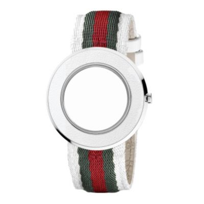 Gucci U-Play medium ladies' interchangeable bezel and white strap - Product number 8940436