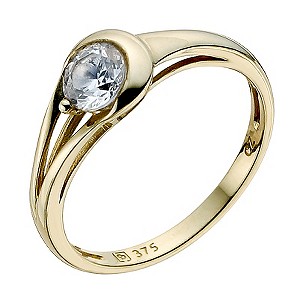 9ct Yellow Gold Cubic Zirconia Ring