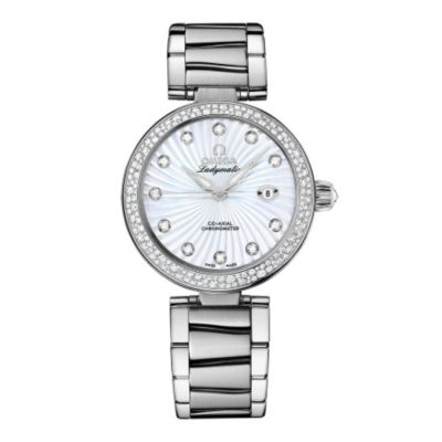 Omega Ladymatic diamond set stainless steel bracelet watch - Product number 8947031