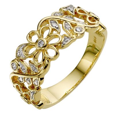 Sattva 22ct Yellow Gold Diamond Ring
