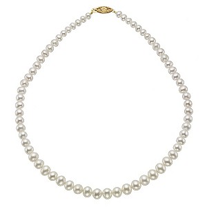 9ct Yellow Gold Certified Cultured Freshwater Pearl Necklace