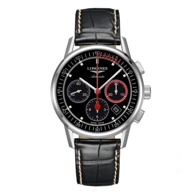 Longines men's black chronograph watch - Product number 8955727