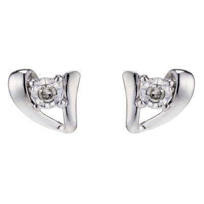9ct White Gold Diamond Stud Earrings - Product number 8955840