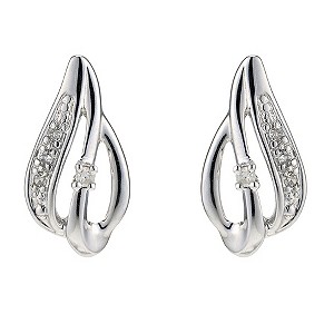 H Samuel 9ct White Gold Diamond Drop Earrings