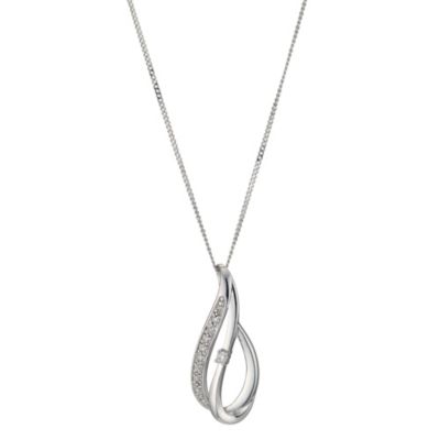 9ct White Gold Diamond Pendant - Product number 8955913