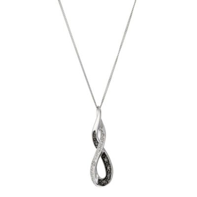 9ct White Gold Black 