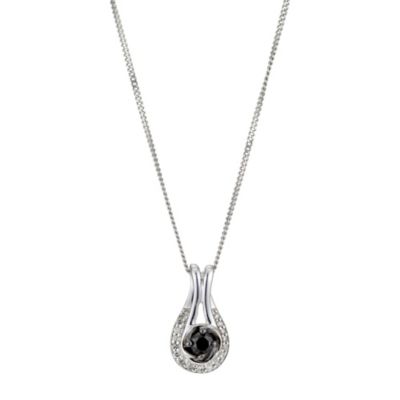 9ct White Gold Black & White Diamond Pendant - Product number 8956111