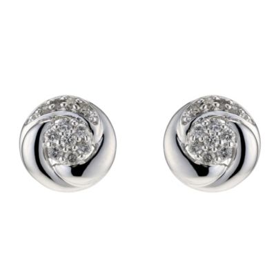 9ct White Gold 1/5 Carat Diamond Stud Earrings