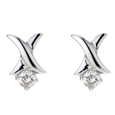 Silver & Diamond Drop Earrings - Product number 8956189