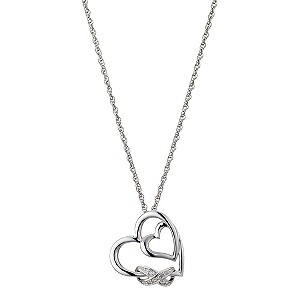 Diamond & Silver Kiss Pendant NecklaceDiamond & Silver Kiss Pendant Necklace