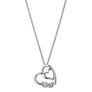 Diamond & Silver Kiss Pendant NecklaceDiamond & Silver Kiss Pendant Necklace