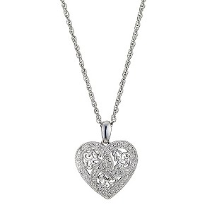 Silver & Diamond Heart Pendant