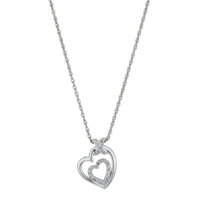 Silver & Diamond Heart PendantSilver & Diamond Heart Pendant