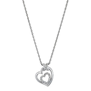 Silver & Diamond Heart PendantSilver & Diamond Heart Pendant